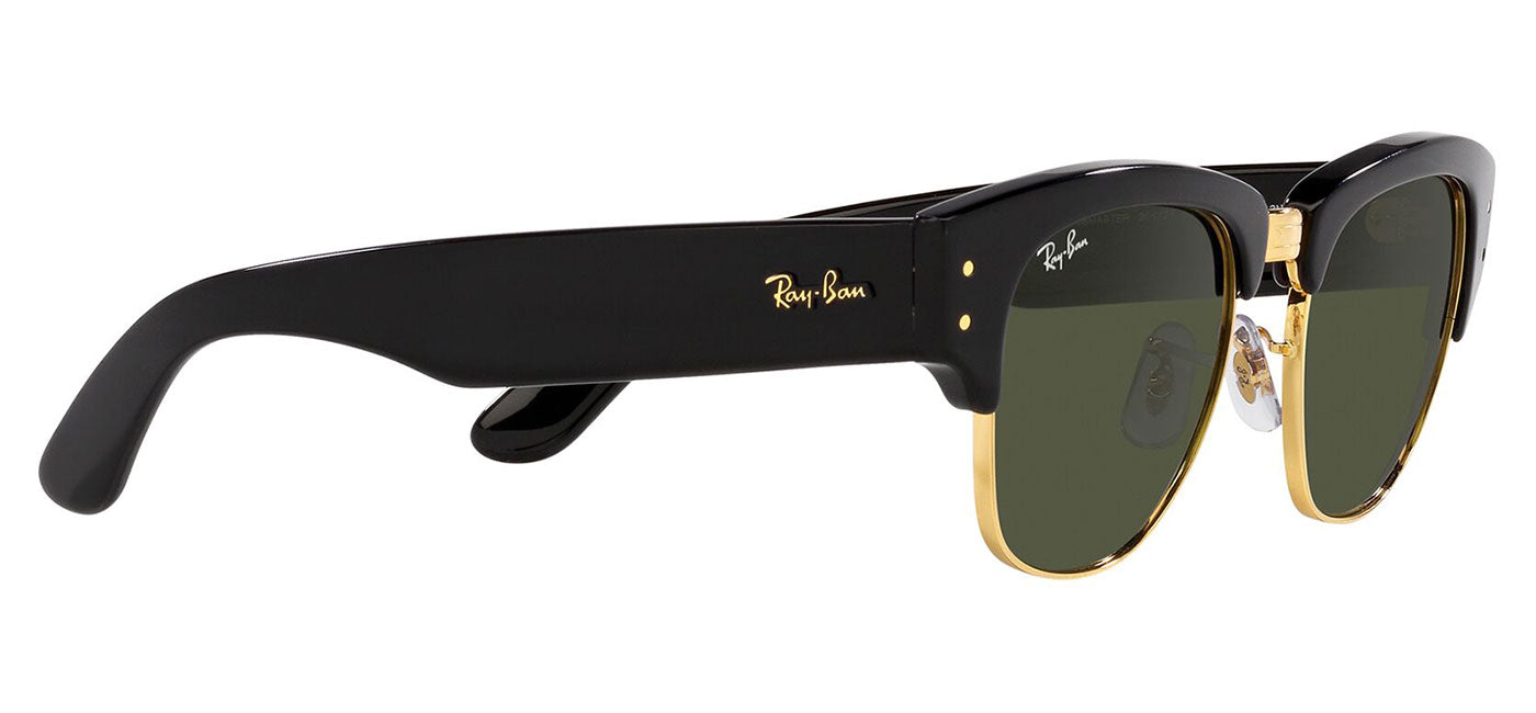 Ray-Ban RB0316S Mega Clubmaster Sunglasses - Black on Gold / Green Classic G-15