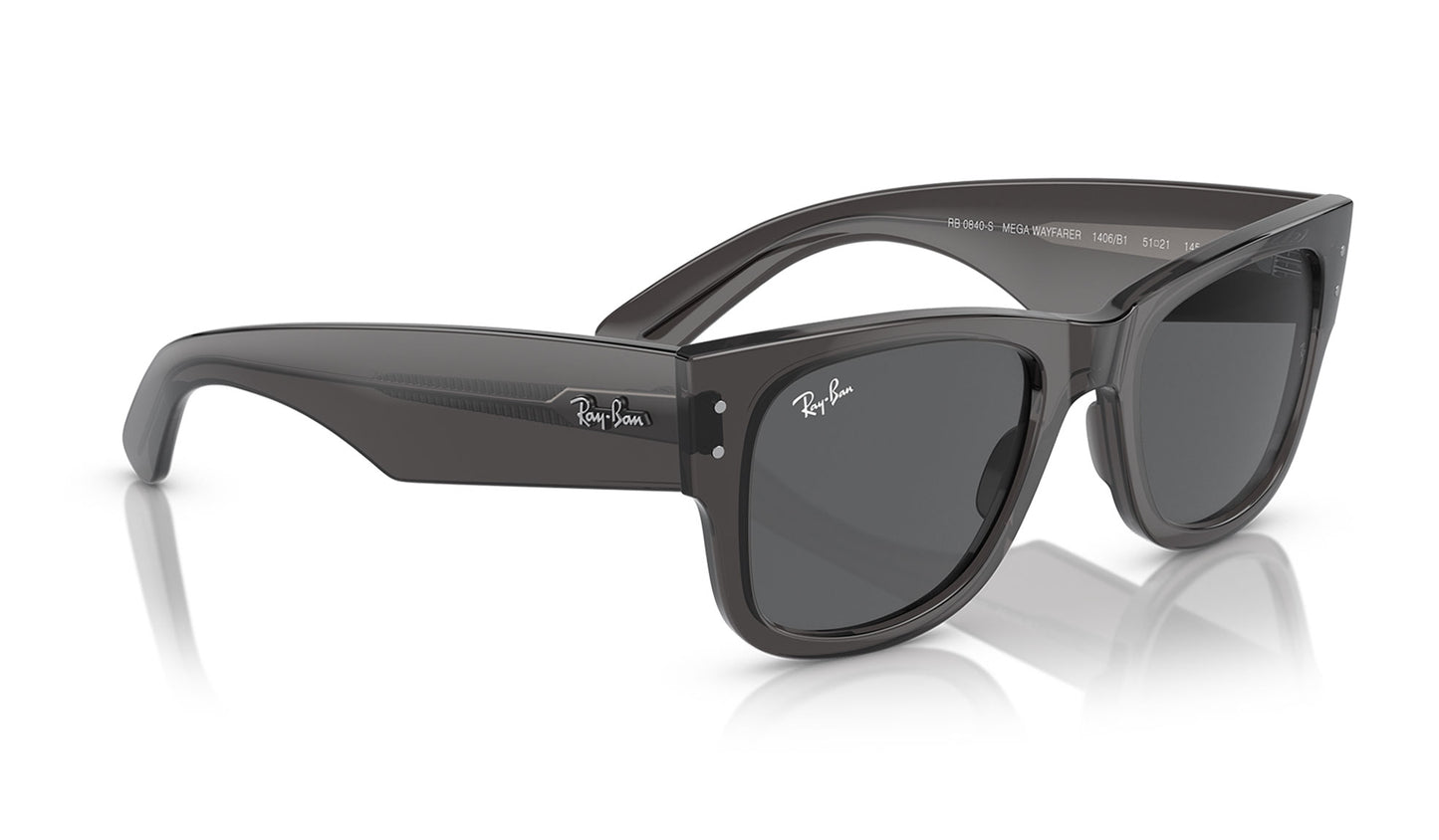 Ray-Ban RB0840S Mega Wayfarer Sunglasses - Transparent Black / Dark Grey