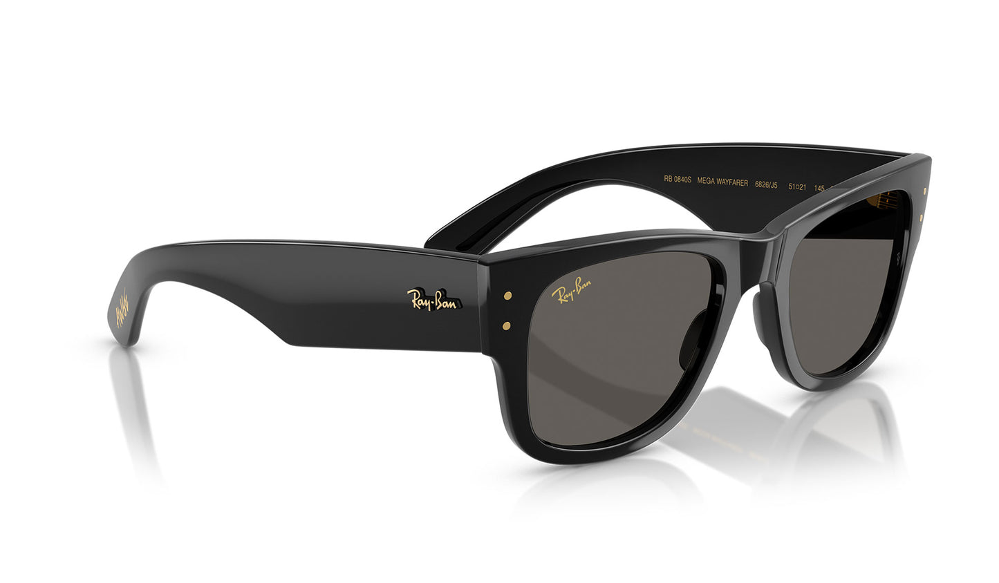 Ray-Ban RB0840S Mega Wayfarer Sunglasses -  A$AP Rocky Collection Black / Ultra Black