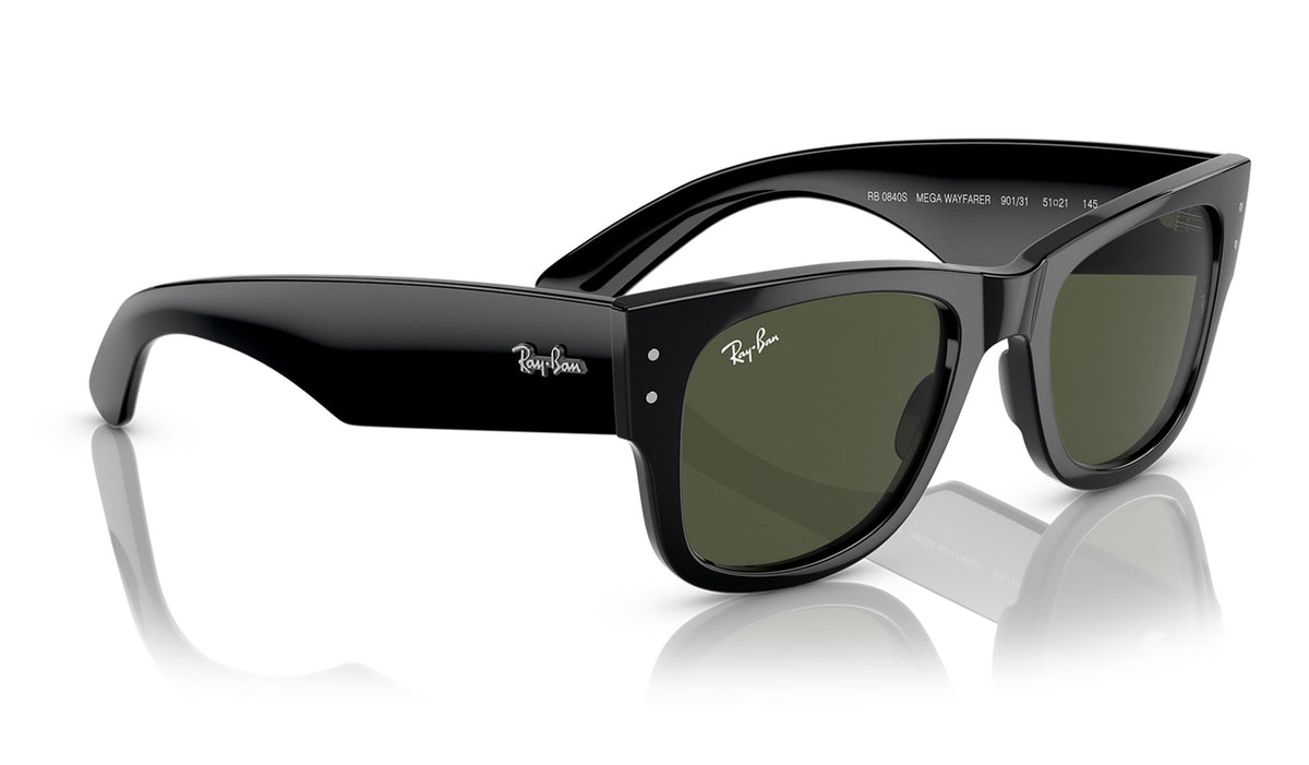 Ray-Ban RB0840S Mega Wayfarer Sunglasses - Black / Green