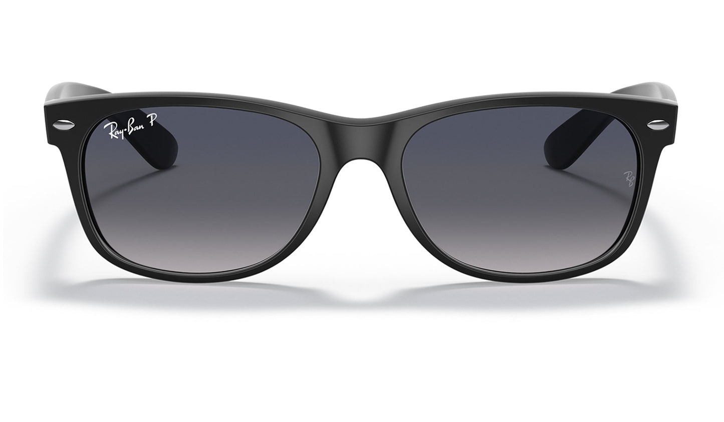 Ray-Ban RB2132 New Wayfarer Sunglasses - Matte Black / Blue-Grey Gradient Polarised