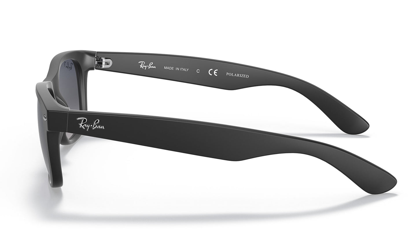Ray-Ban RB2132 New Wayfarer Sunglasses - Matte Black / Blue-Grey Gradient Polarised