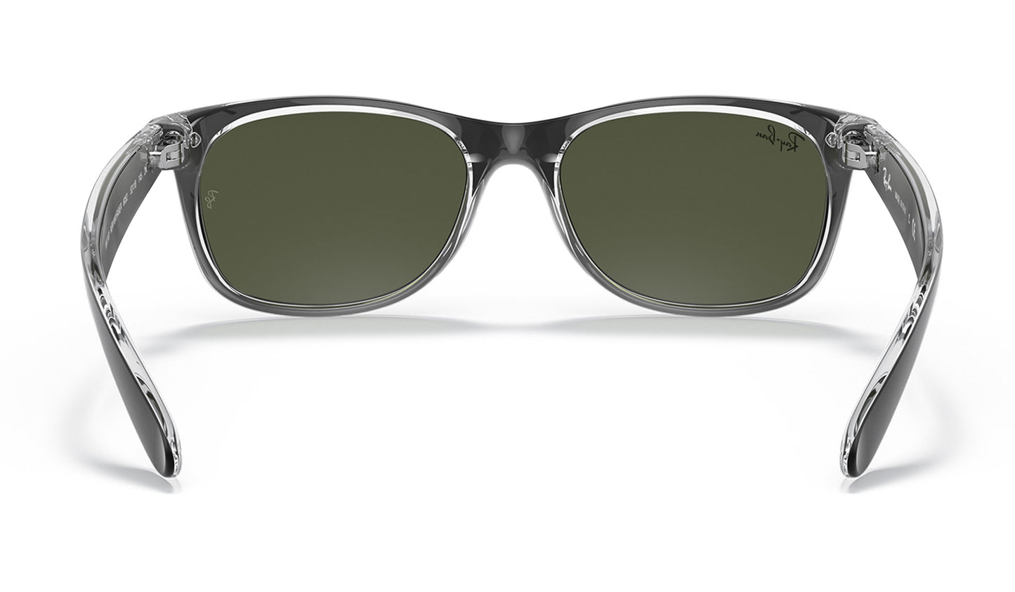 Ray-Ban RB2132 New Wayfarer Sunglasses - Black on Transparent / Green