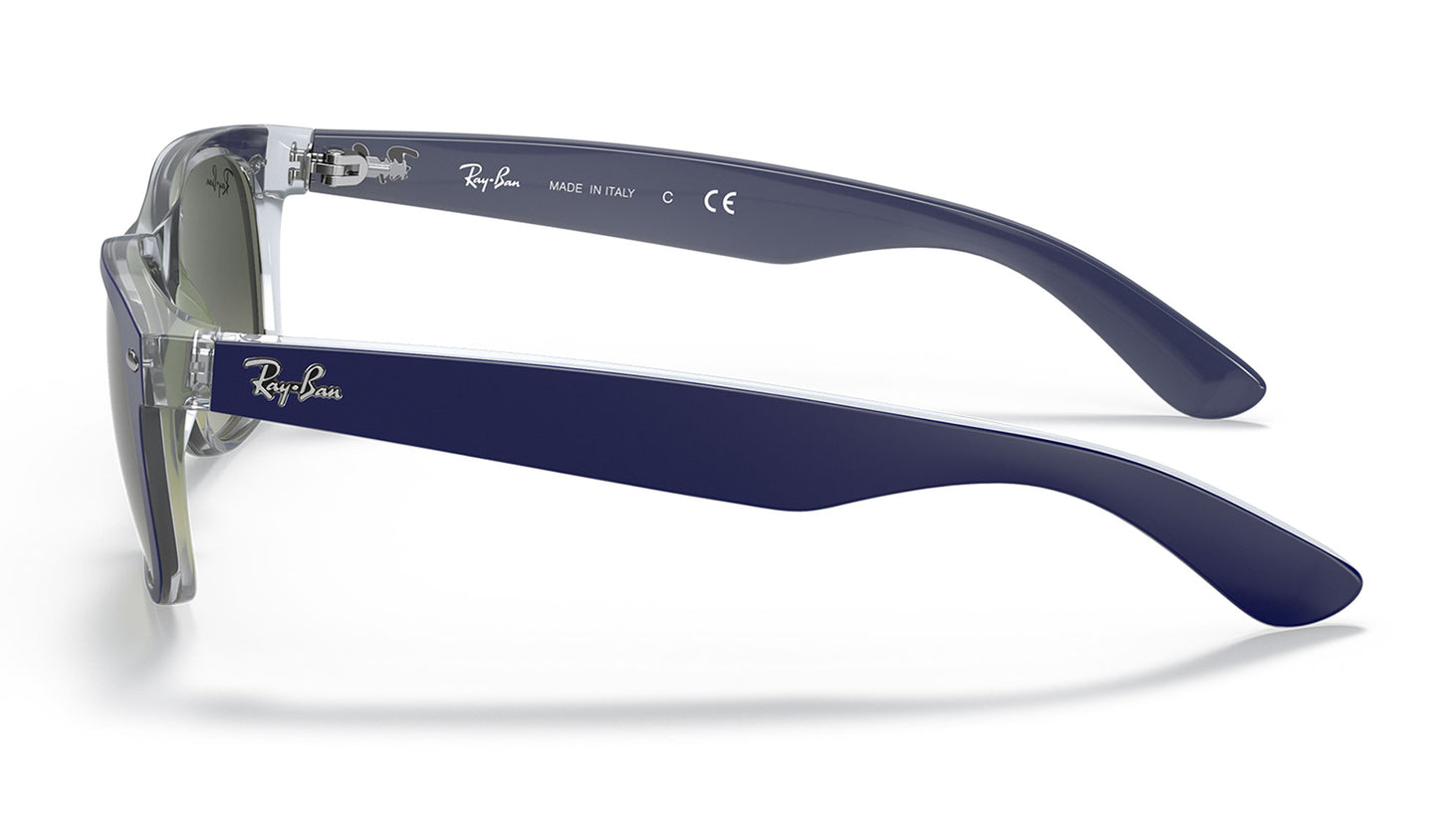 Ray-Ban RB2132 New Wayfarer Sunglasses - Blue & Transparent / Grey Gradient