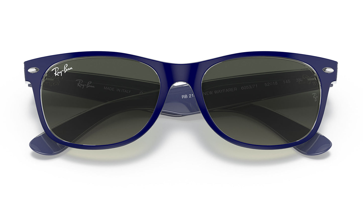 Ray-Ban RB2132 New Wayfarer Sunglasses - Blue & Transparent / Grey Gradient