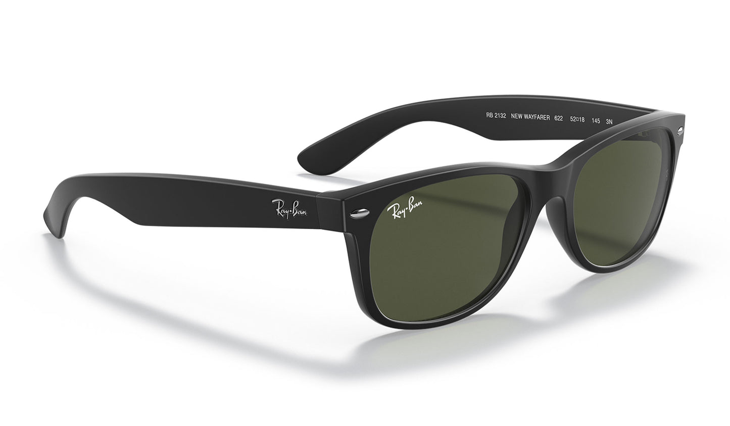 Ray-Ban RB2132 New Wayfarer Sunglasses - Matte Black / Green