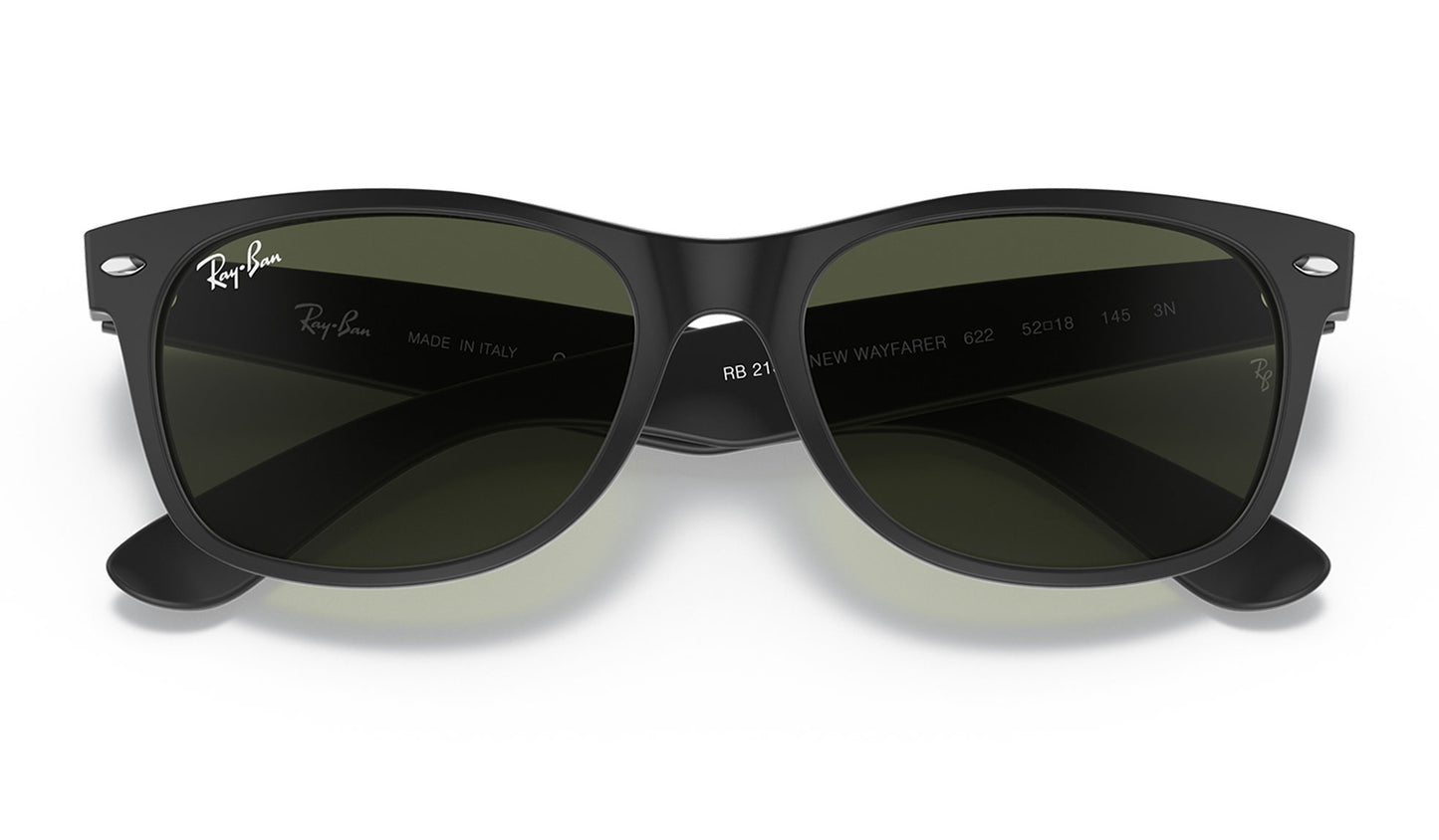 Ray-Ban RB2132 New Wayfarer Sunglasses - Matte Black / Green