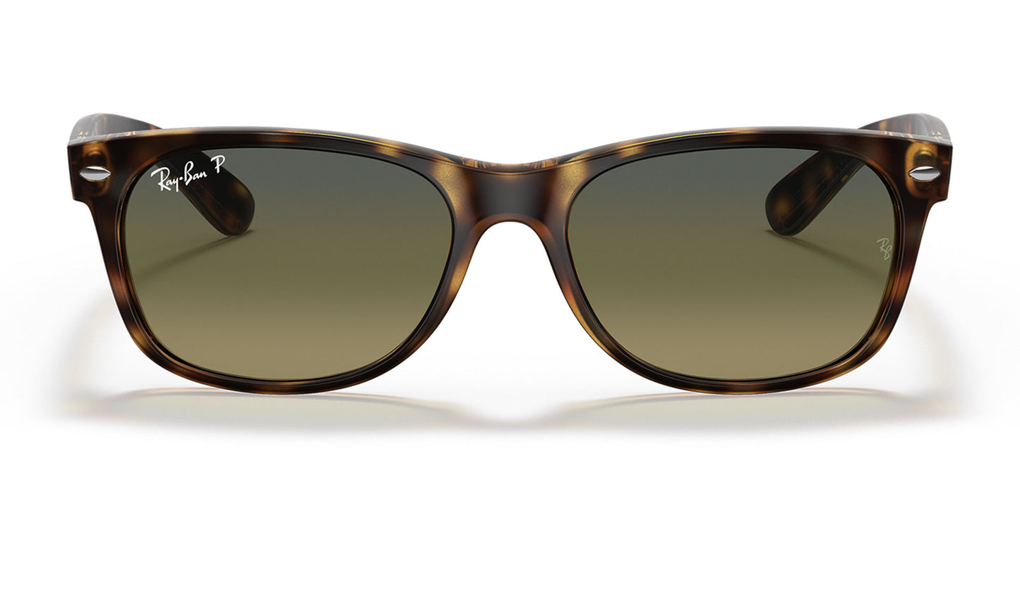 Ray-Ban RB2132 New Wayfarer Sunglasses - Matte Tortoise / Blue-Green Gradient Polarised