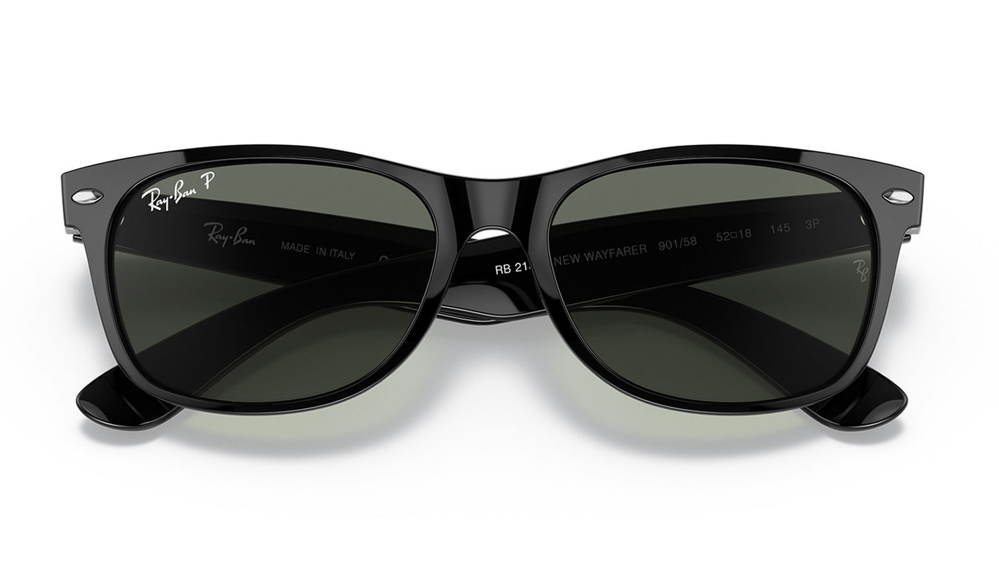 Ray-Ban RB2132 New Wayfarer Sunglasses - Black / Green Polarised