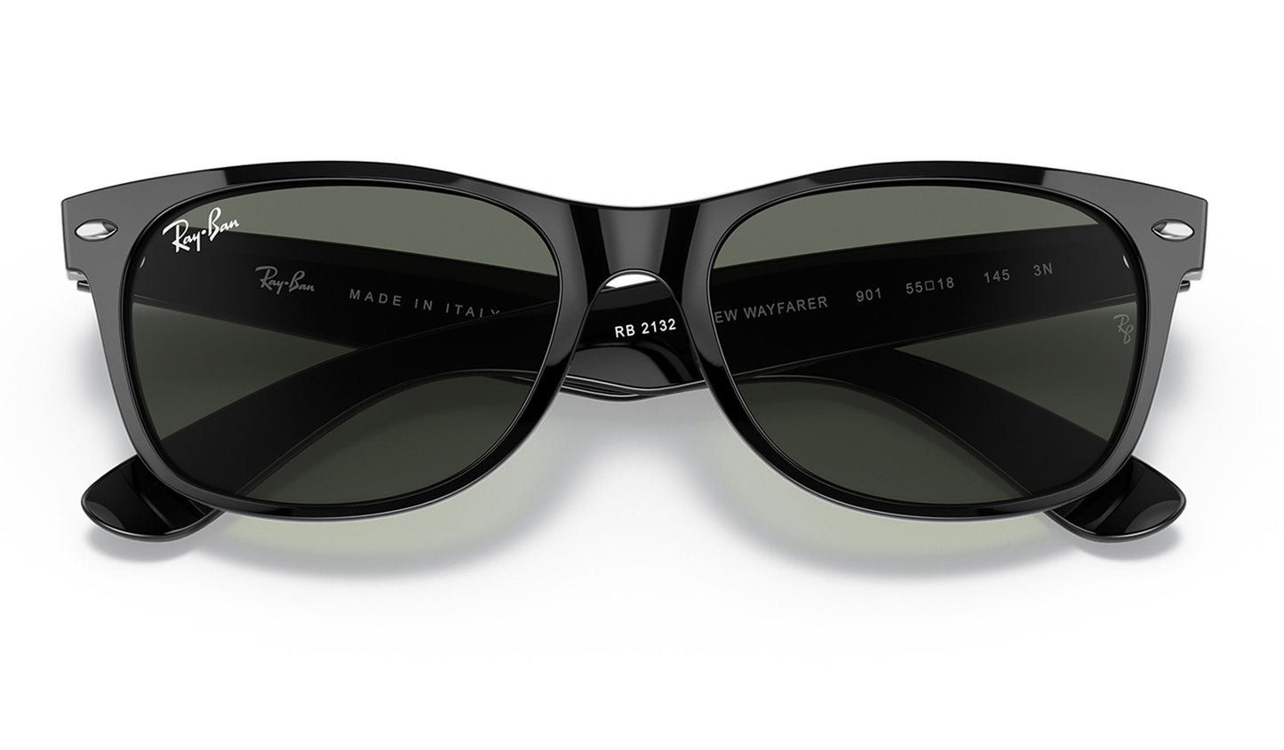 Ray-Ban RB2132 New Wayfarer Sunglasses - Black / Green