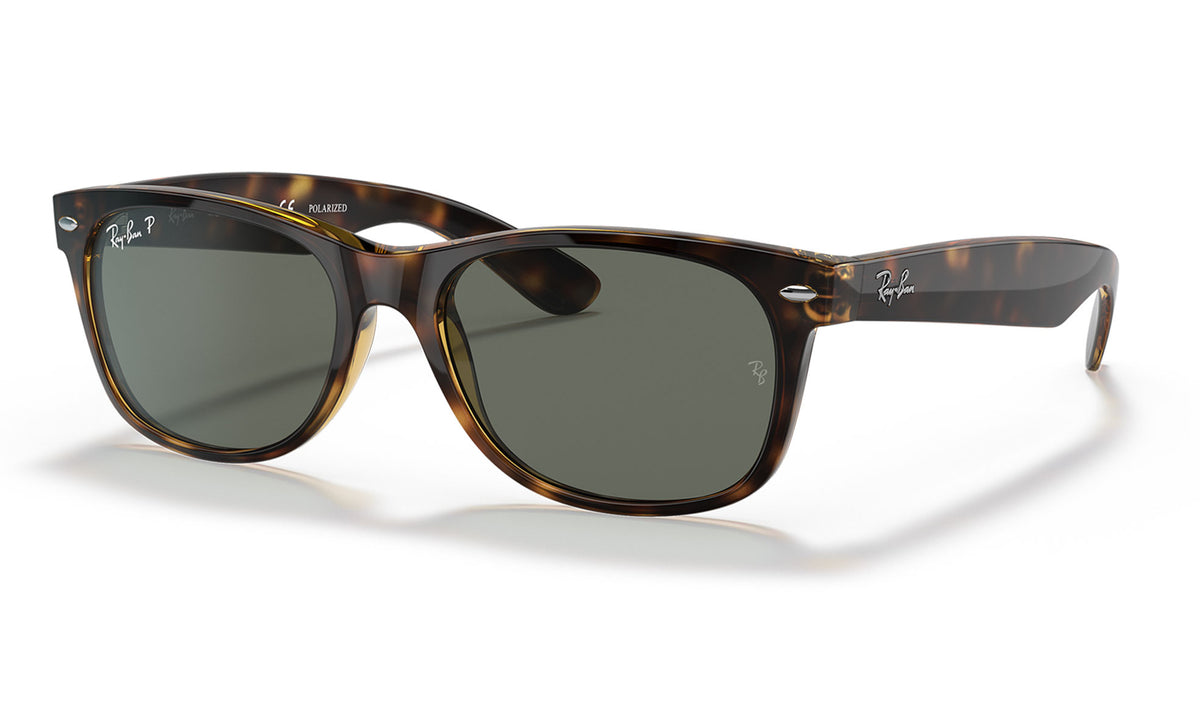 Ray-Ban RB2132 New Wayfarer Sunglasses - Tortoise / Green Polarised