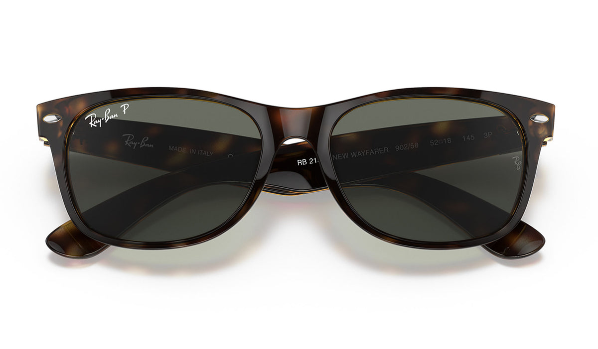 Ray-Ban RB2132 New Wayfarer Sunglasses - Tortoise / Green Polarised