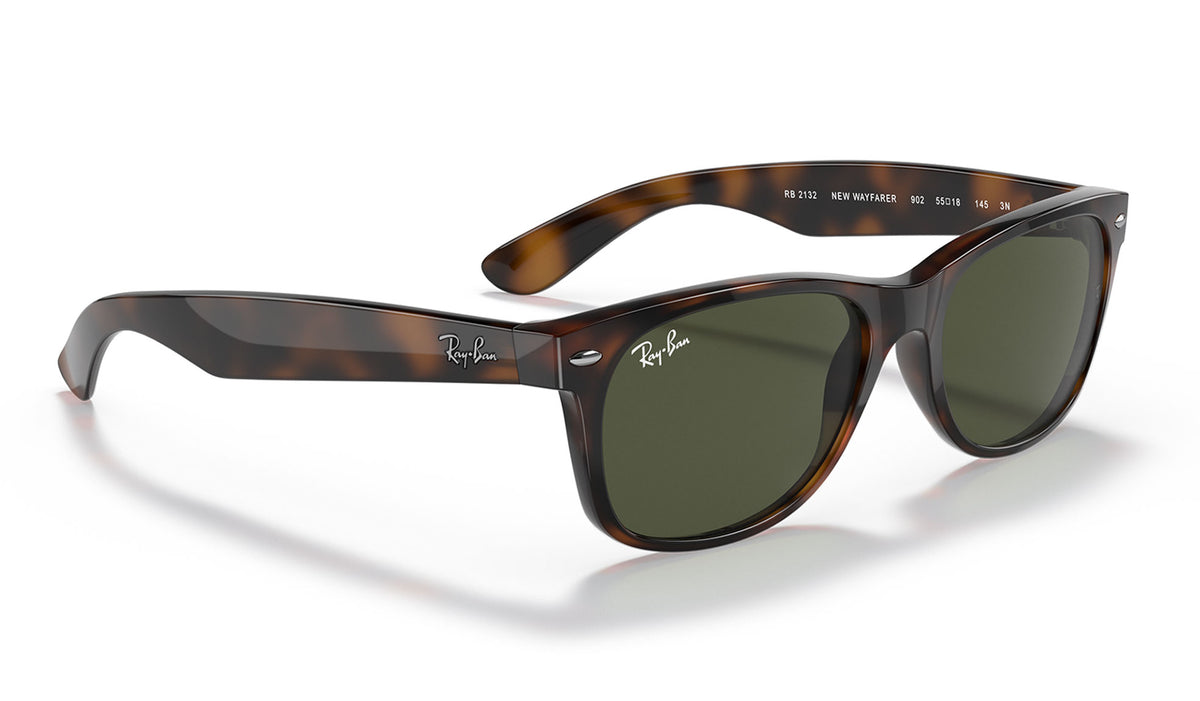Ray-Ban RB2132 New Wayfarer Sunglasses - Tortoise / Green