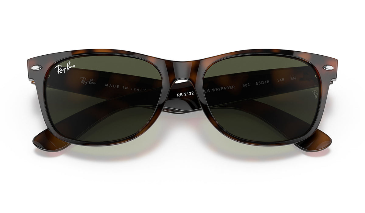 Ray-Ban RB2132 New Wayfarer Sunglasses - Tortoise / Green