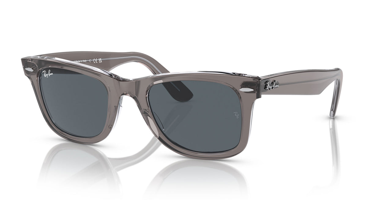 Ray-Ban RB2140 Original Wayfarer Sunglasses - Grey on Transparent / Blue