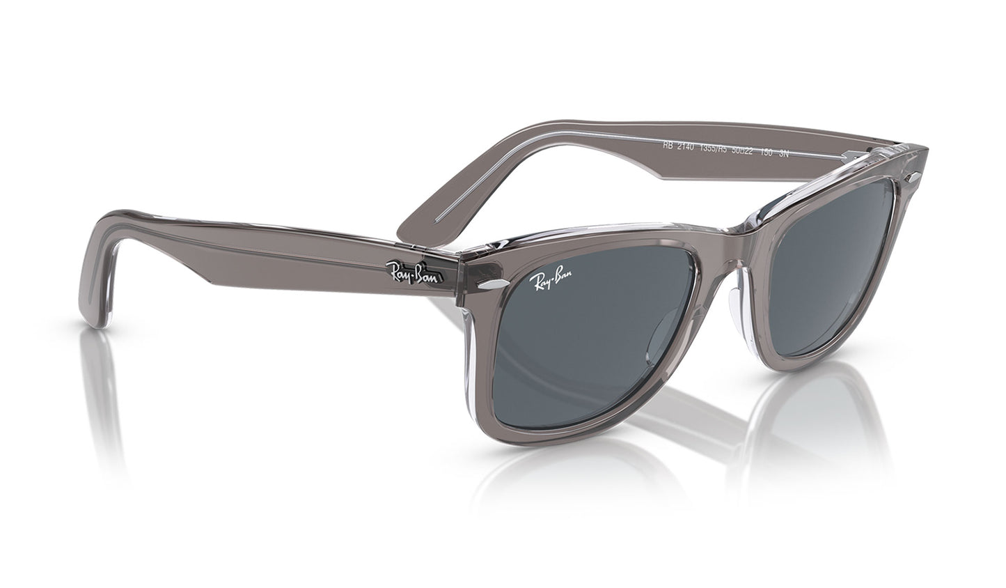 Ray-Ban RB2140 Original Wayfarer Sunglasses - Grey on Transparent / Blue