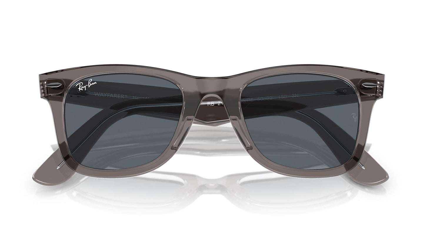 Ray-Ban RB2140 Original Wayfarer Sunglasses - Grey on Transparent / Blue