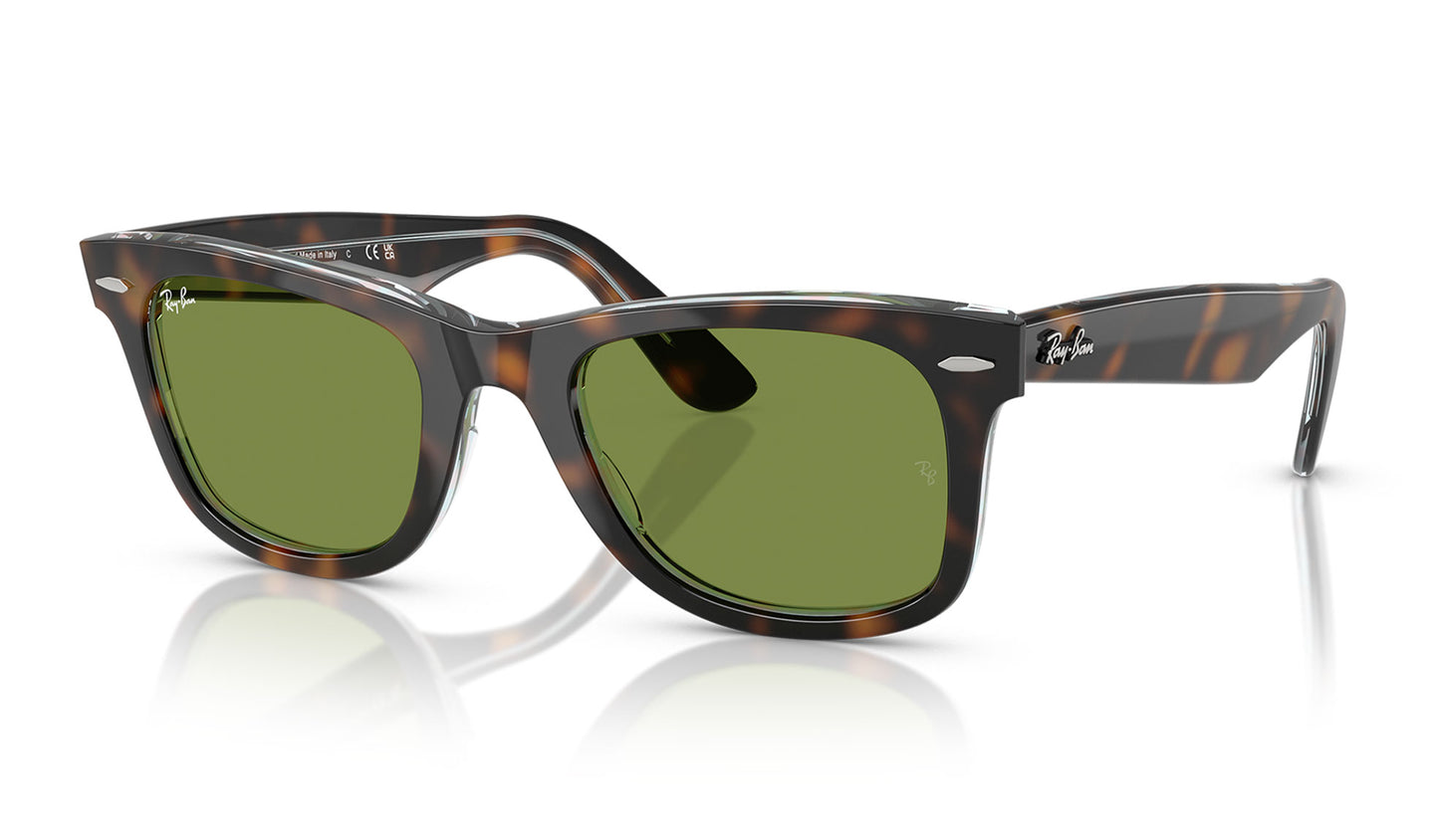 Ray-Ban RB2140 Original Wayfarer Sunglasses - Dark Havana On Multicolour / Green