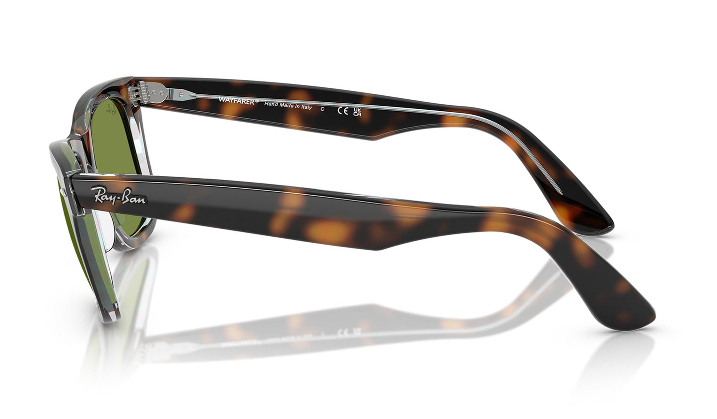 Ray-Ban RB2140 Original Wayfarer Sunglasses - Dark Havana On Multicolour / Green