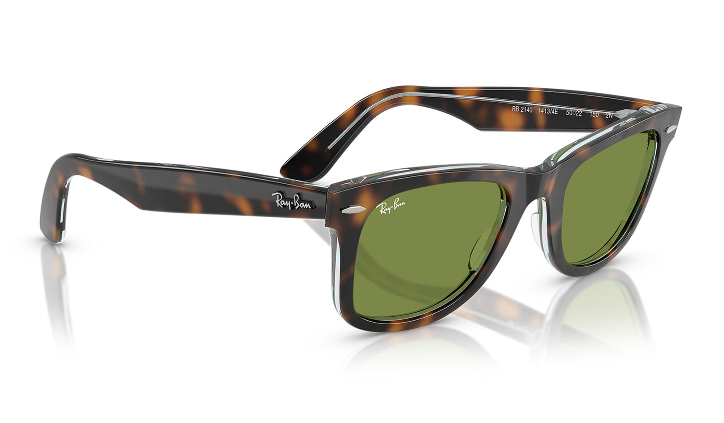 Ray-Ban RB2140 Original Wayfarer Sunglasses - Dark Havana On Multicolour / Green