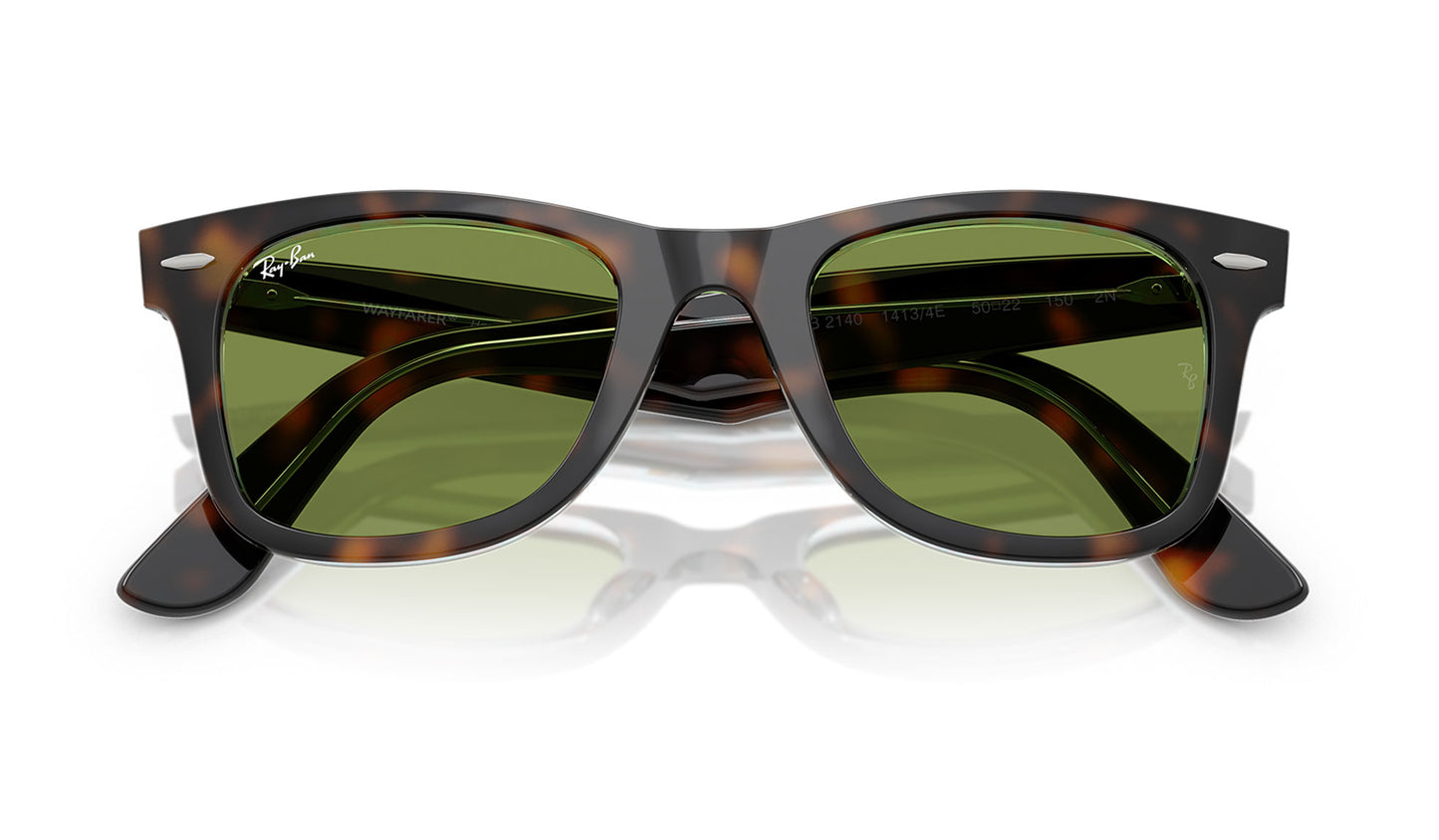 Ray-Ban RB2140 Original Wayfarer Sunglasses - Dark Havana On Multicolour / Green
