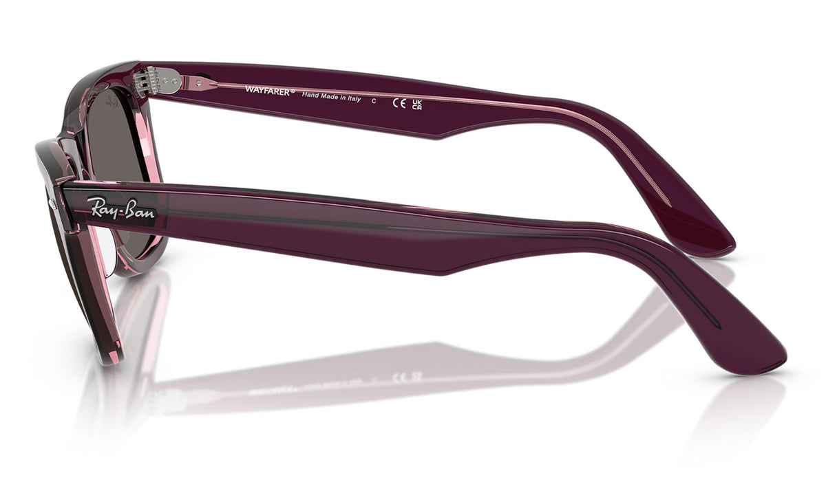 Ray-Ban RB2140 Original Wayfarer Sunglasses - Violet On Transparent Pink / Dark Grey