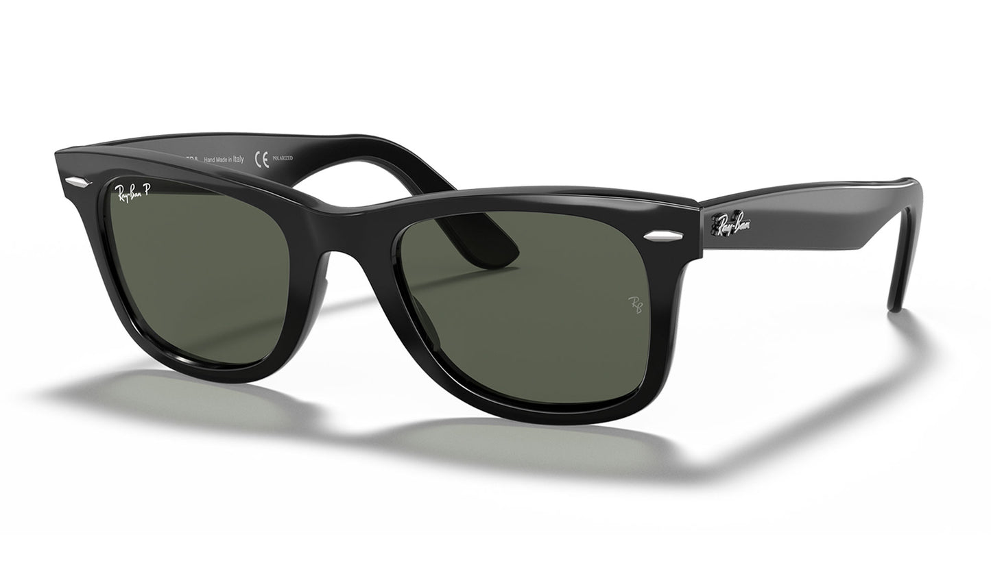 Ray-Ban RB2140 Original Wayfarer Sunglasses - Black / Green Polarised