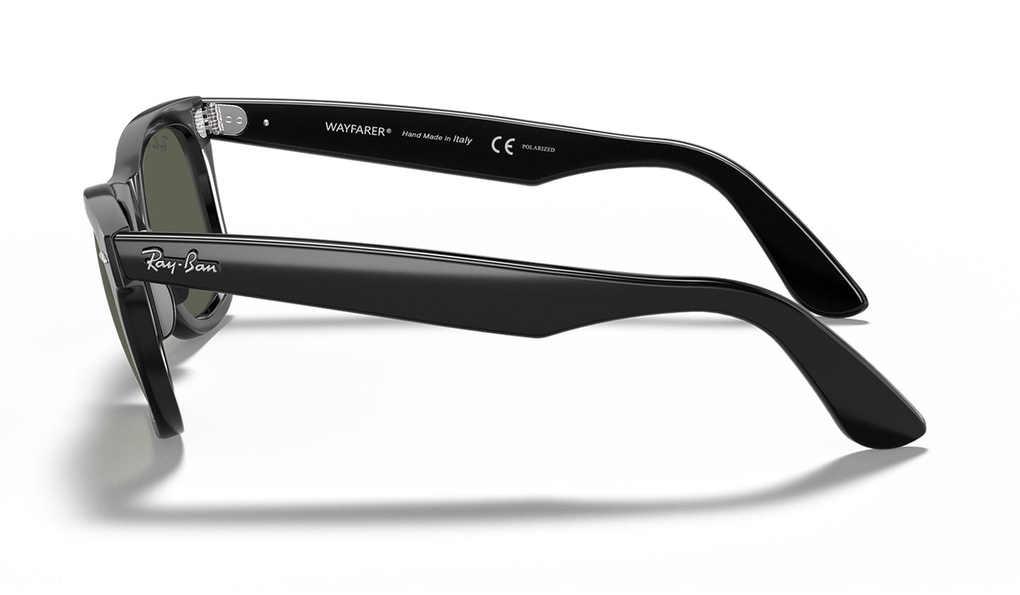 Ray-Ban RB2140 Original Wayfarer Sunglasses - Black / Green Polarised