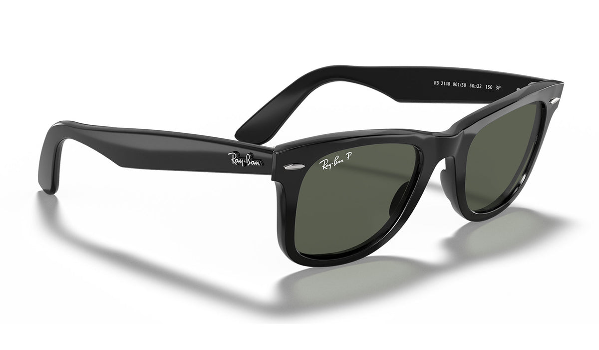 Ray-Ban RB2140 Original Wayfarer Sunglasses - Black / Green Polarised