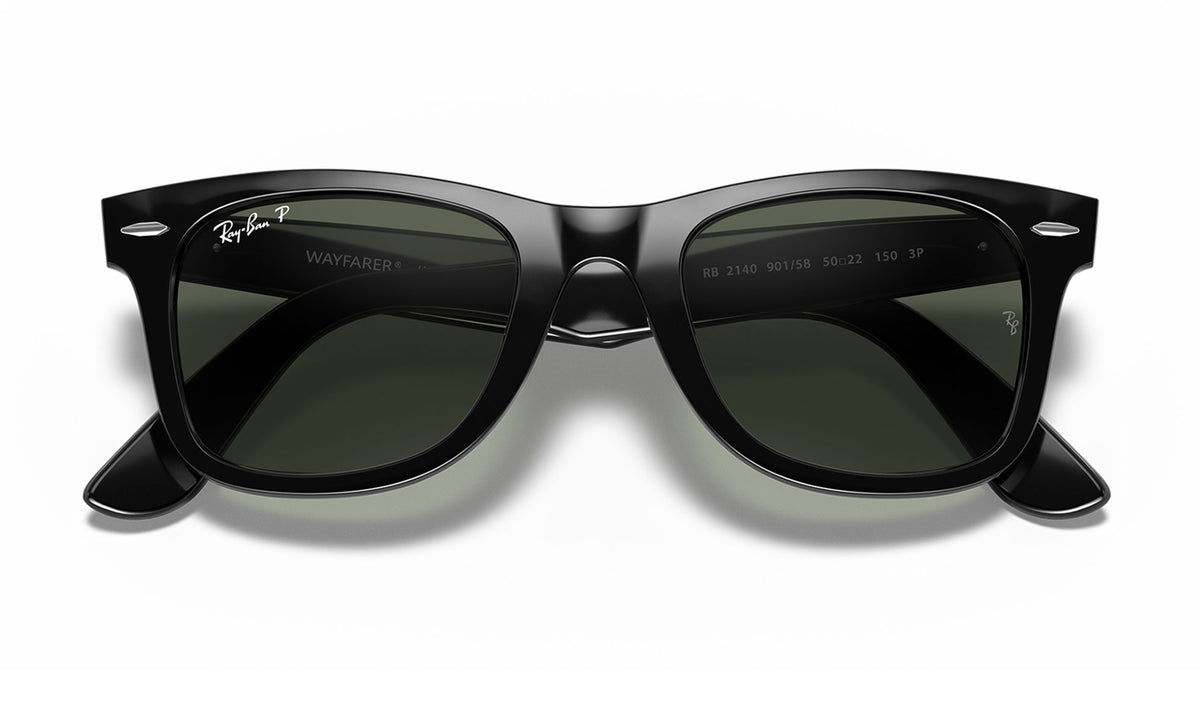 Ray-Ban RB2140 Original Wayfarer Sunglasses - Black / Green Polarised