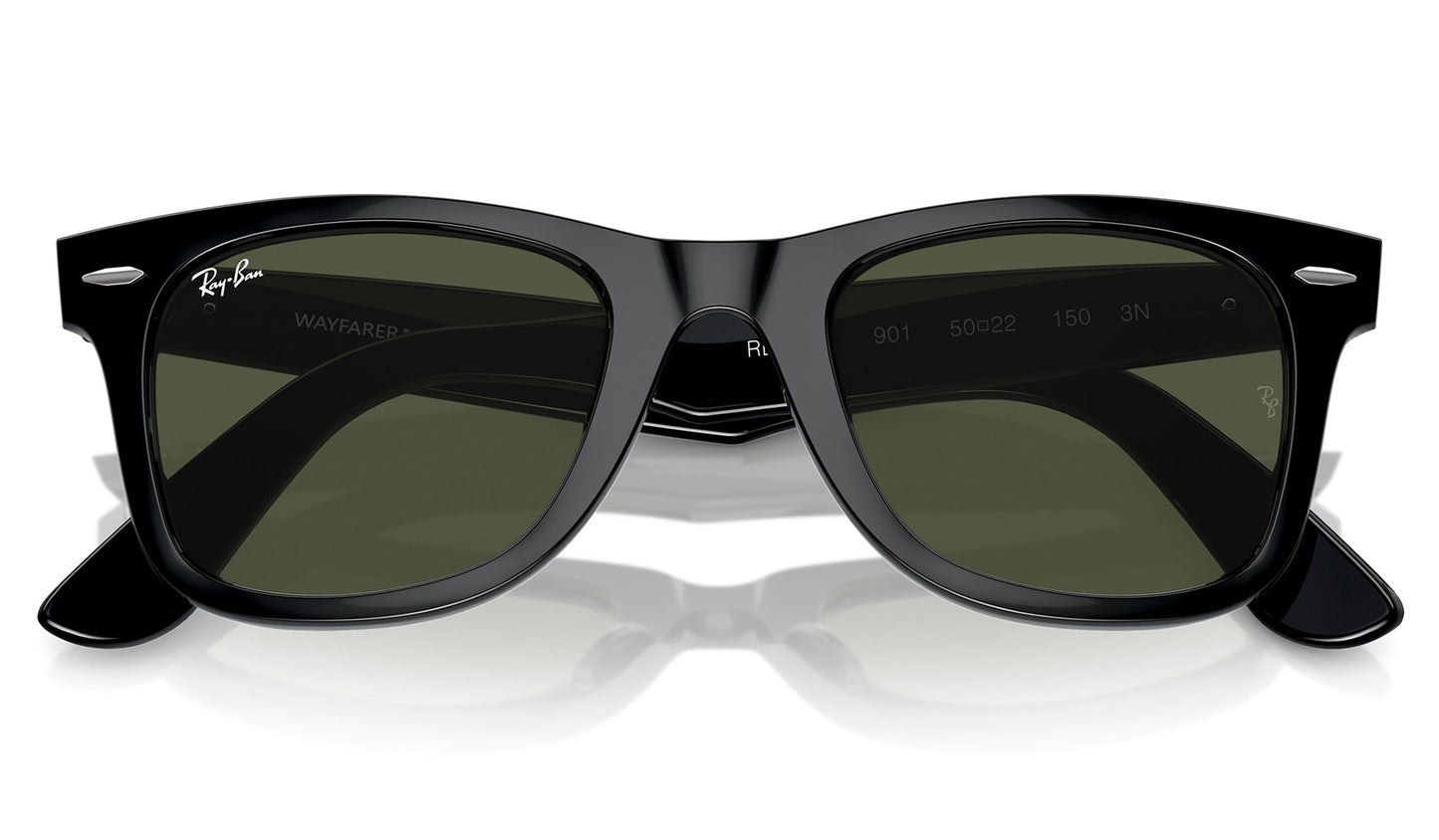 Ray-Ban RB2140 Original Wayfarer Sunglasses - Black / Green G-15