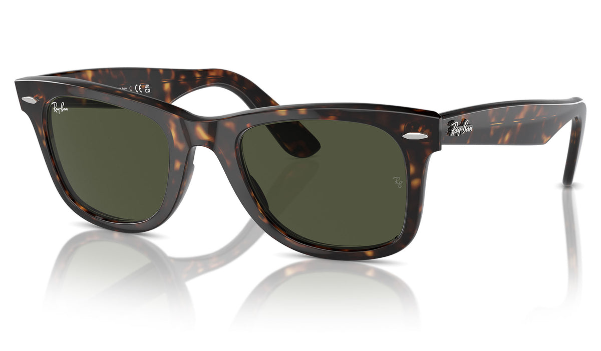 Ray-Ban RB2140 Original Wayfarer Sunglasses - Tortoise / Green