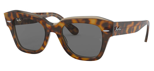 Ray-Ban RB2186 State Street Sunglasses - Havana on Transparent Light Brown / Dark Grey