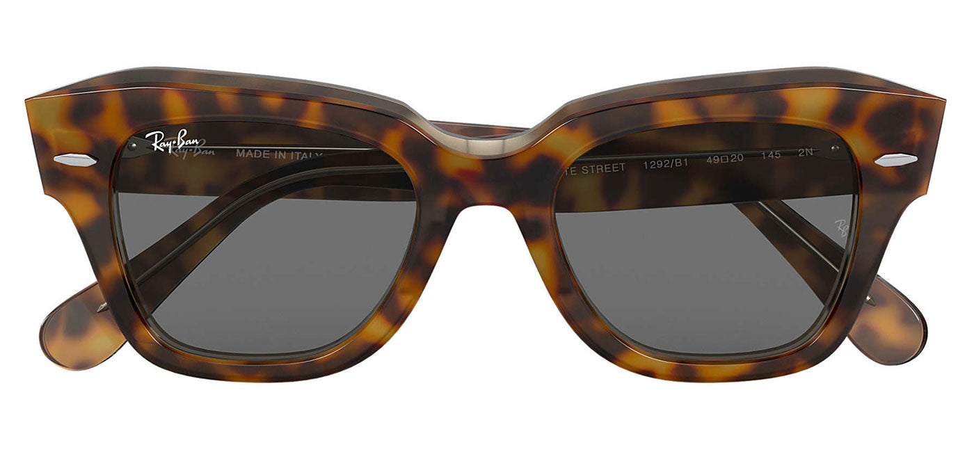 Ray-Ban RB2186 State Street Sunglasses - Havana on Transparent Light Brown / Dark Grey