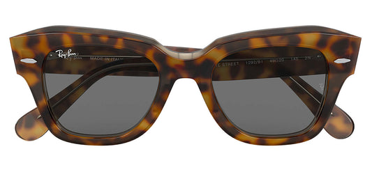 Ray-Ban RB2186 State Street Sunglasses - Havana on Transparent Light Brown / Dark Grey