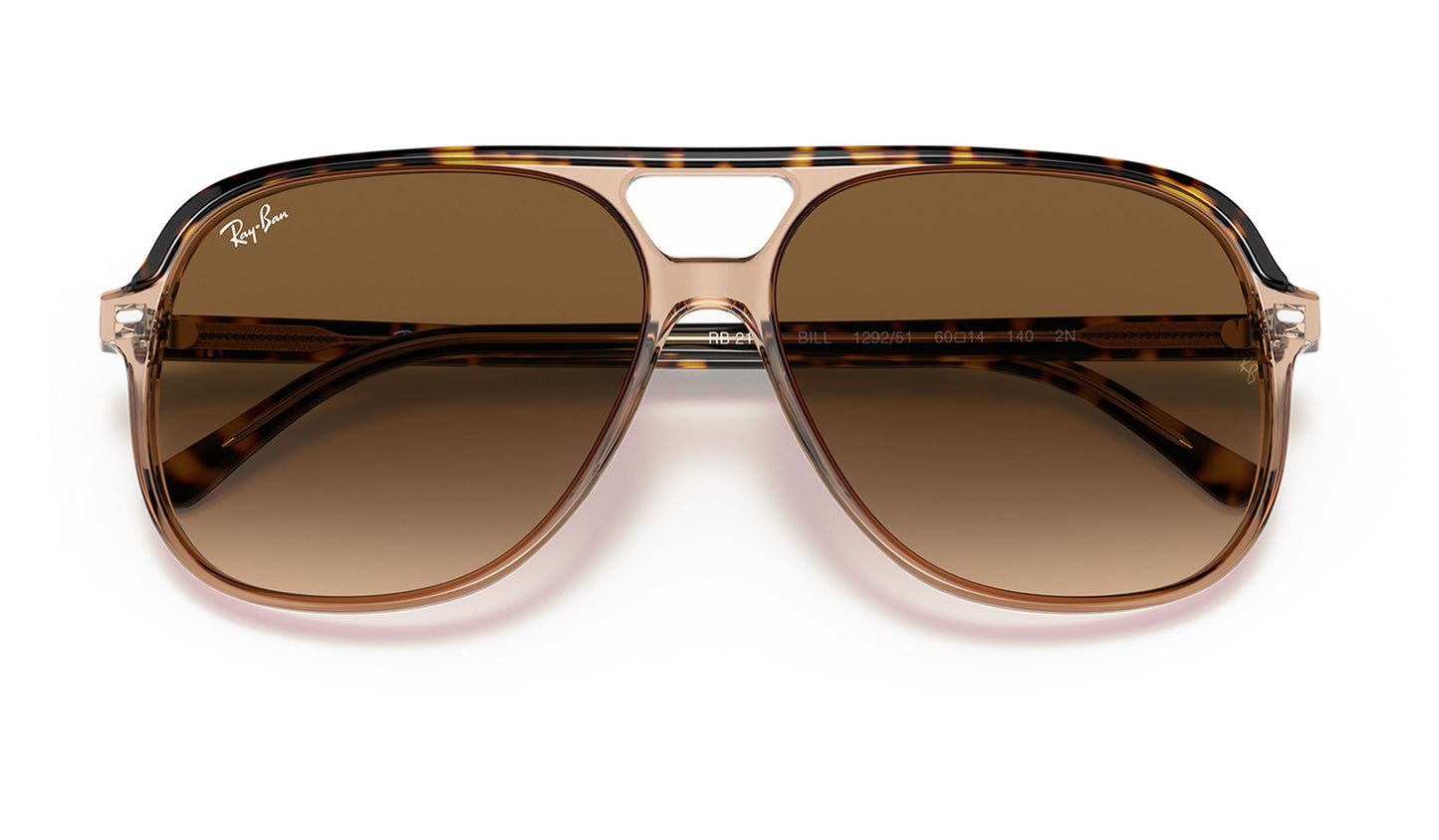 Ray-Ban RB2198 Bill Sunglasses - Havana on Transparent Brown / Brown Gradient