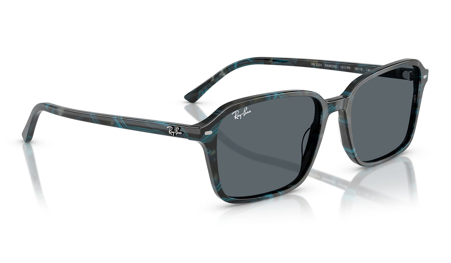 Ray-Ban RB2231 Raimond Sunglasses - Transparent Fantasy Blue & Grey / Blue