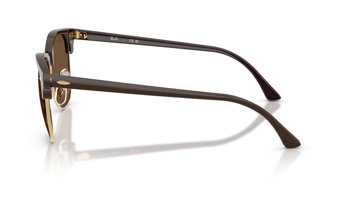 Ray-Ban RB3016 Clubmaster Sunglasses - Brown & Gold / Dark Brown