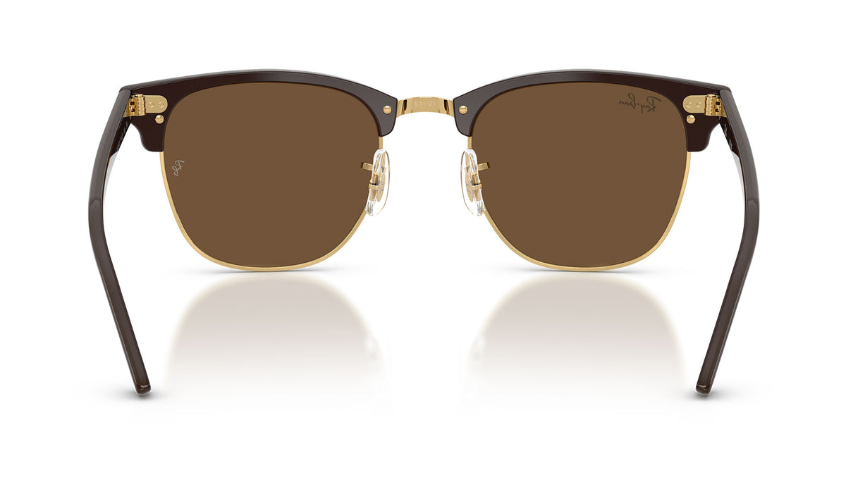 Ray-Ban RB3016 Clubmaster Sunglasses - Brown & Gold / Dark Brown