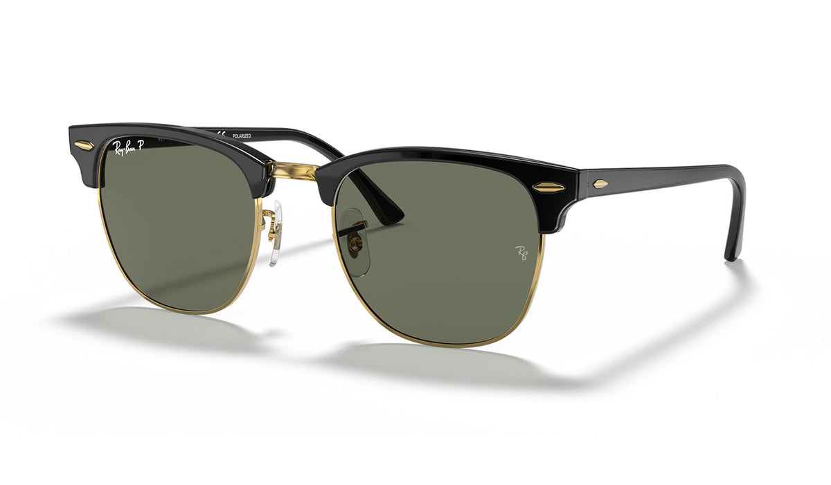 Ray-Ban RB3016 Clubmaster Sunglasses - Black / Green Polarised