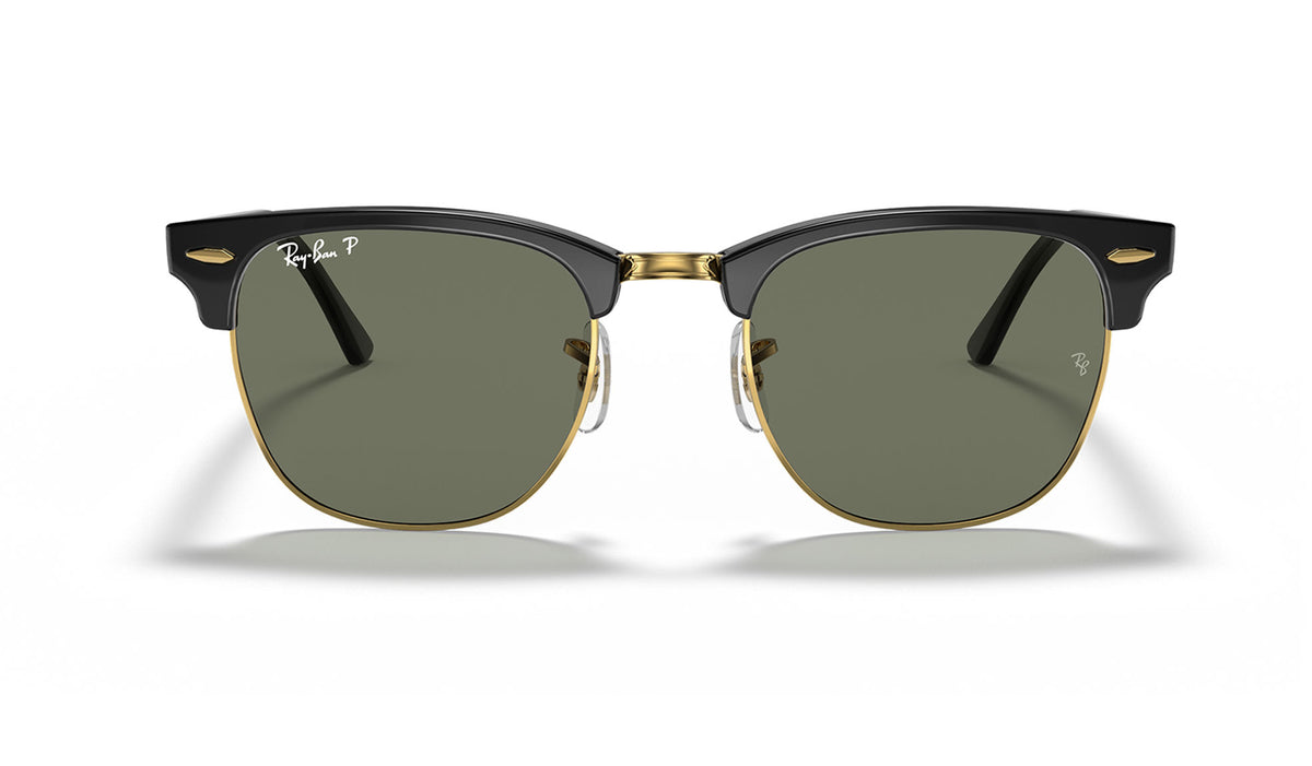 Ray-Ban RB3016 Clubmaster Sunglasses - Black / Green Polarised