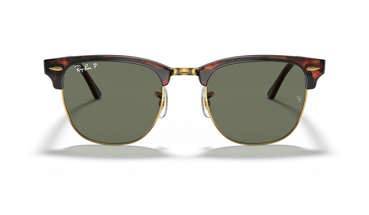 Ray-Ban RB3016 Clubmaster Sunglasses - Red Havana / Green Polarised