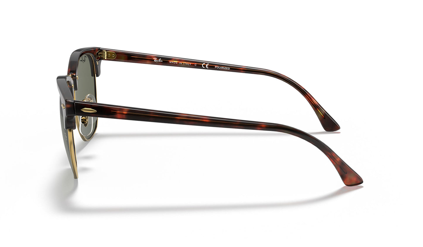 Ray-Ban RB3016 Clubmaster Sunglasses - Red Havana / Green Polarised