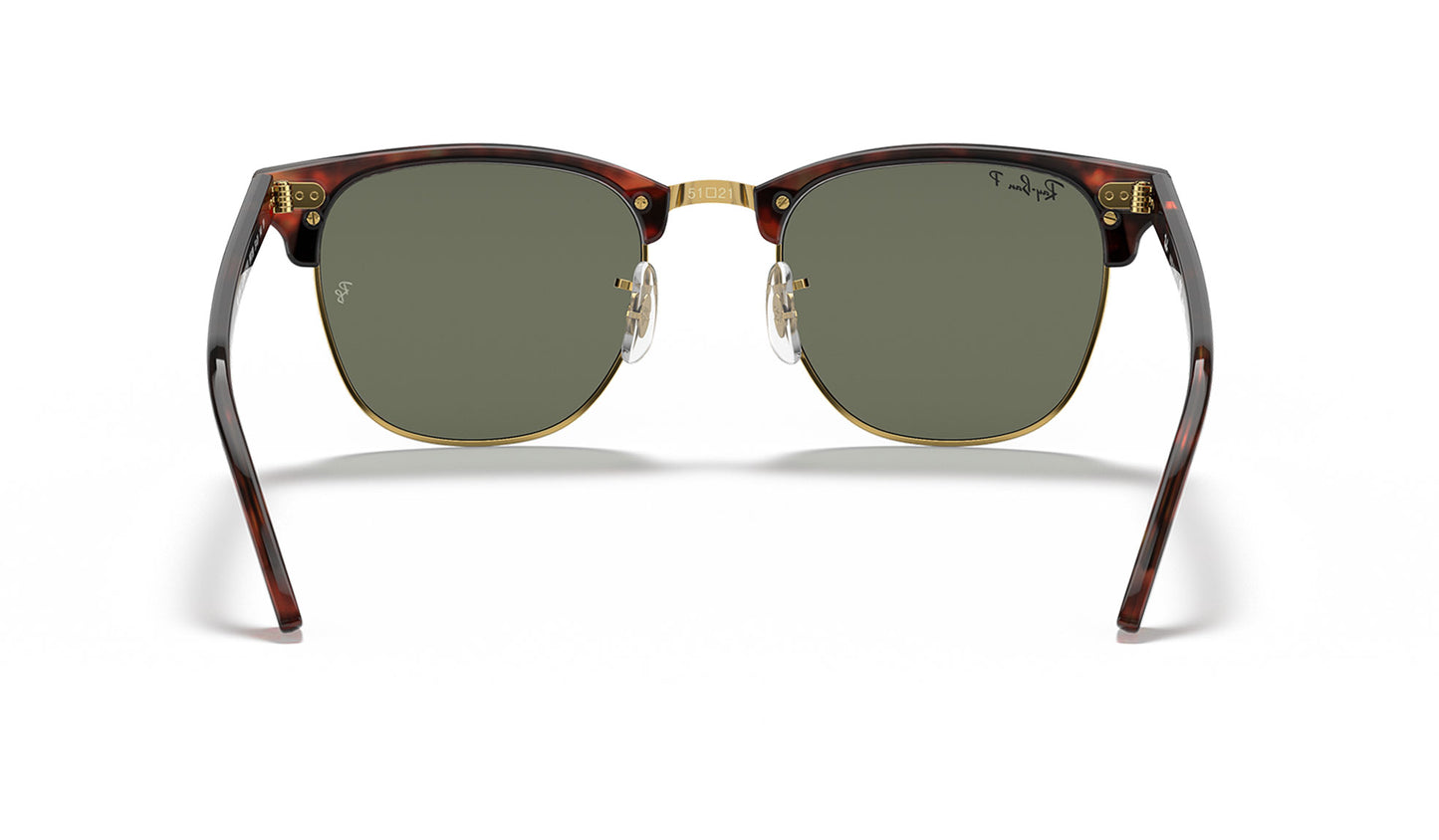 Ray-Ban RB3016 Clubmaster Sunglasses - Red Havana / Green Polarised