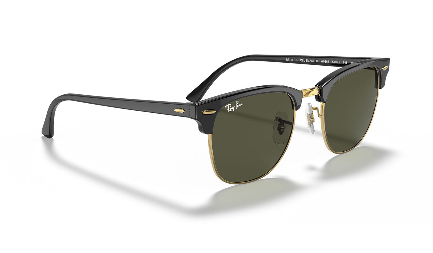 Ray-Ban RB3016 Clubmaster Sunglasses - Black / Green