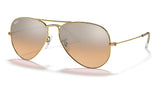 Ray-Ban RB3025 Aviator Sunglasses - Gold / Brown Pink Gradient Silver Mirror