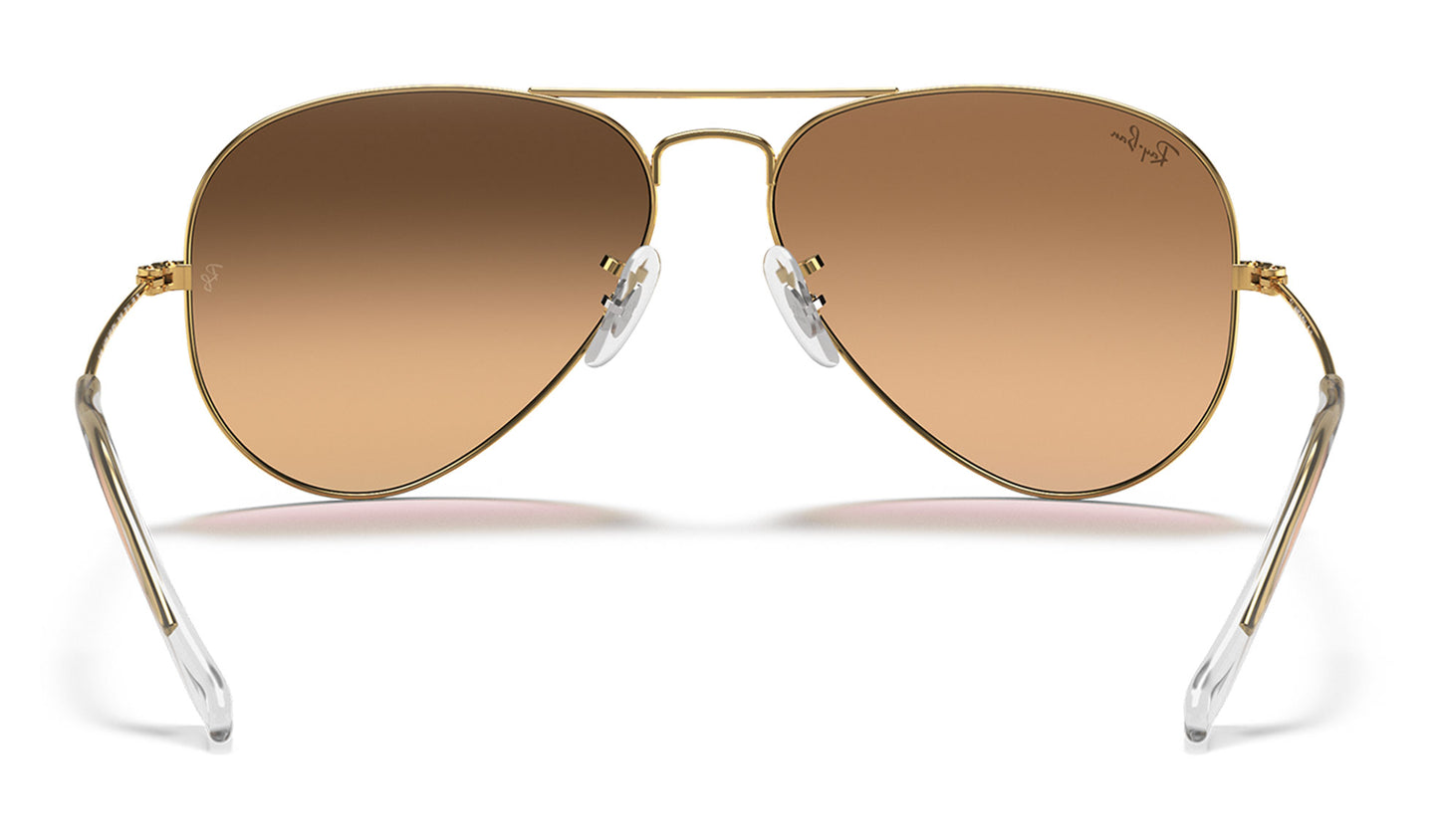 Ray-Ban RB3025 Aviator Sunglasses - Gold / Brown Pink Gradient Silver Mirror