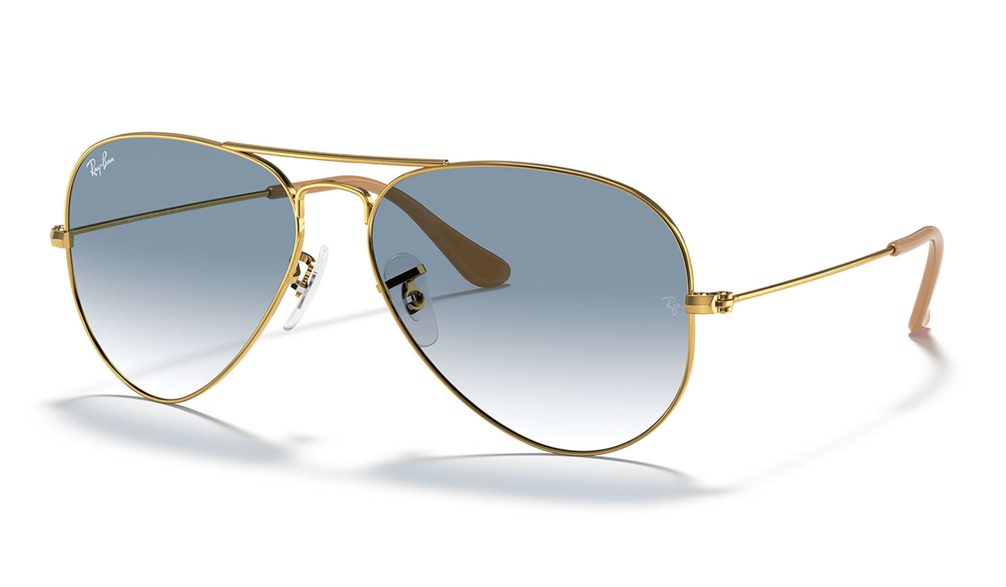 Ray-Ban RB3025 Aviator Sunglasses - Gold / Light Blue Gradient
