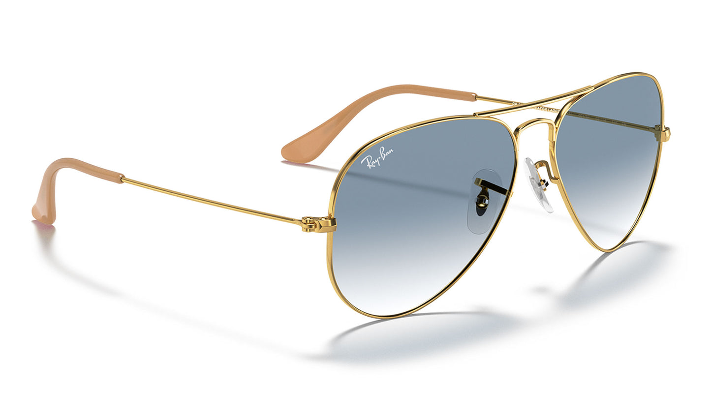 Ray-Ban RB3025 Aviator Sunglasses - Gold / Light Blue Gradient