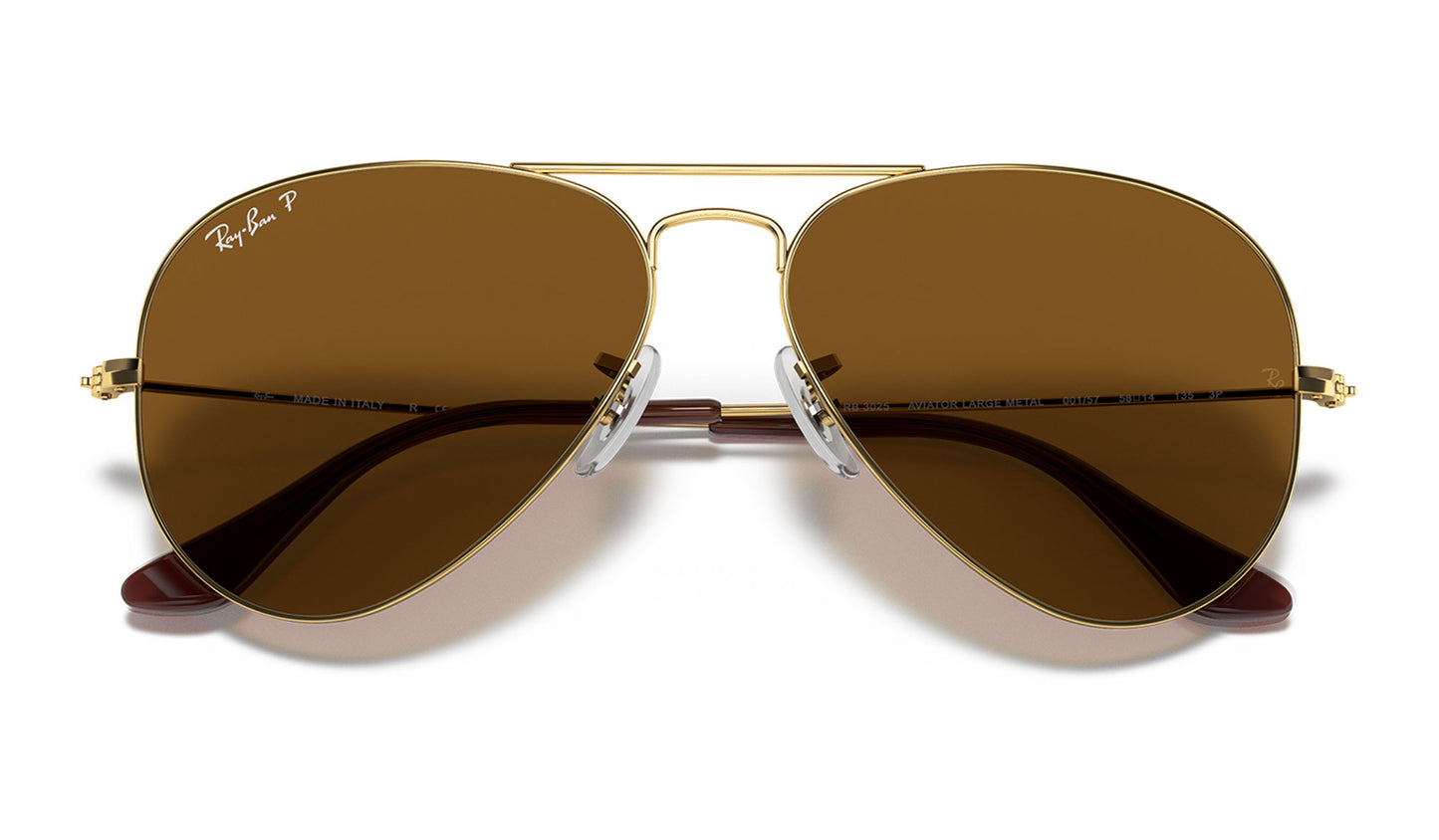 Ray-Ban RB3025 Aviator Sunglasses - Gold / Brown Polarised